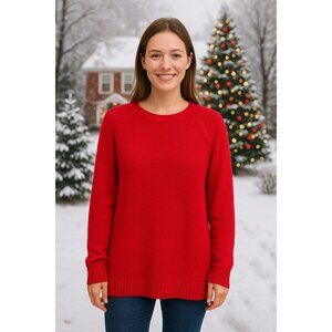 Old Navy Women’s Sweater L Red Knit Pullover Cozy Casual Chic Holiday Christmas